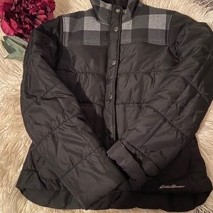 Eddie Bauer Boyfriend Plaid Puffer Jacket